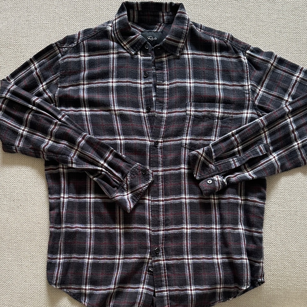 Rails Black and White Plaid Men's Shirt